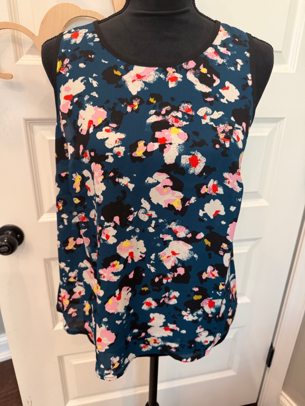 Women’s Teal Floral Sleeveless Blouse